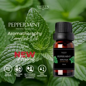 Shizen Essential Oil Peppermint 15ml – 100% Pure untuk diffuser dan DIY aromatheraphy