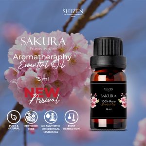 Shizen Essential Oil Sakura 15ml – 100% Pure untuk diffuser dan DIY aromatheraphy