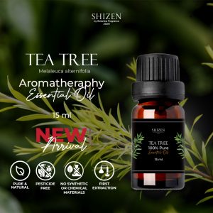 Shizen Essential Oil Tea Tree 15ml – 100% Pure untuk diffuser dan DIY aromatheraphy