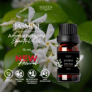 Shizen Essential Oil Jasmine 15ml – 100% Pure untuk diffuser dan DIY aromatheraphy