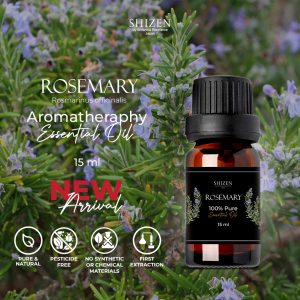 Shizen Essential Oil Rosemary 15ml – 100% Pure untuk diffuser dan DIY aromatheraphy