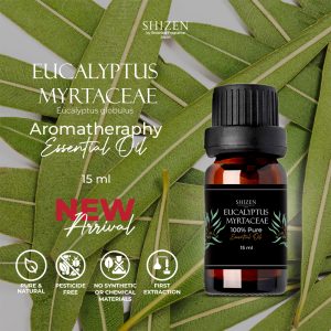 Shizen Essential Oil Eucalyptus 15ml – 100% Pure untuk diffuser dan DIY aromatheraphy