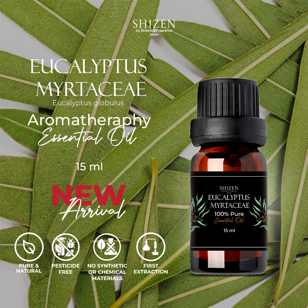 Shizen Essential Oil Eucalyptus 15ml – 100% Pure untuk diffuser dan DIY aromatheraphy