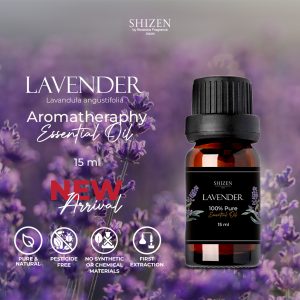Shizen Essential Oil Lavender 15ml – 100% Pure untuk diffuser dan DIY aromatheraphy