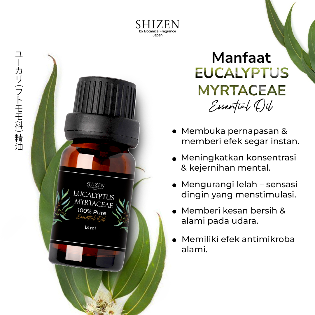 Shizen Essential Oil Eucalyptus 15ml – 100% Pure untuk diffuser dan DIY aromatheraphy - Image 2